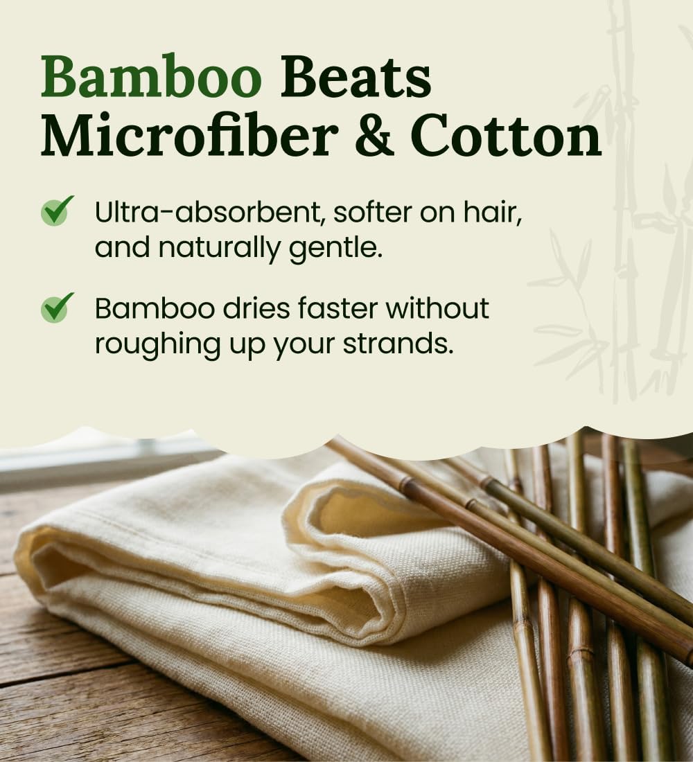 Hair Towel Wrap for Women, Bamboo Made, White 1-Pack