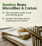 Hair Towel Wrap for Women, Bamboo Made, White 1-Pack