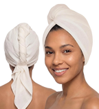 Hair Towel Wrap for Women, Bamboo Made, White 1-Pack